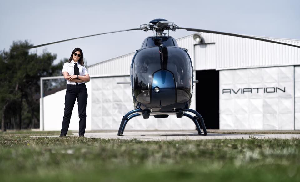 Laura and helicopter