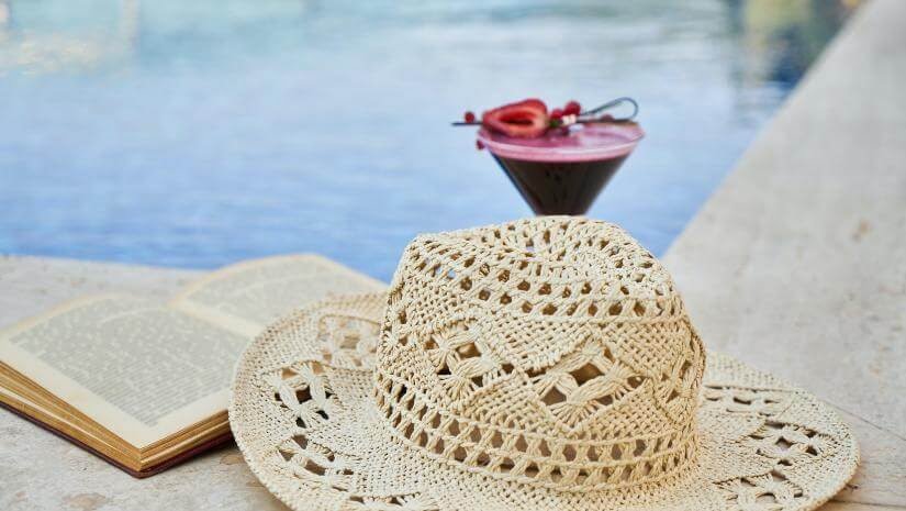 hat-pool-drink-book