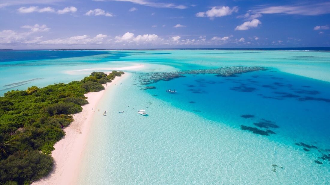 Beach with blue sea