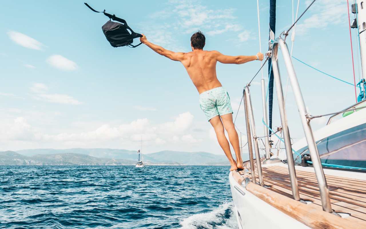 Man on a yacht