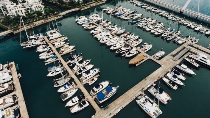 Vessels in marina
